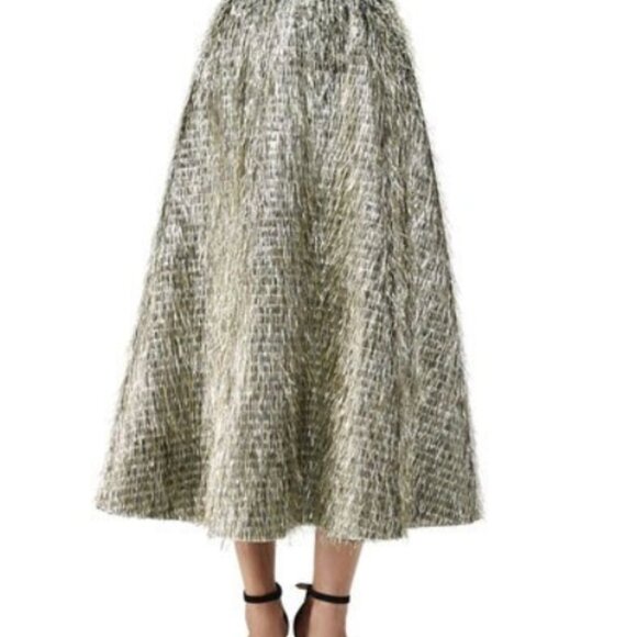 Lela Rose Fringe Midi Skirt - Picture 1 of 7